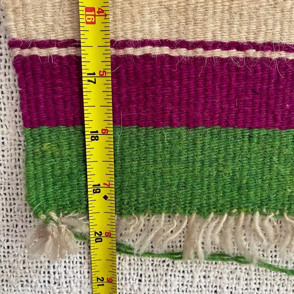 Vintage Andean Folk Art Handwoven Textile Wall Hanging Figural Peru Ecuador 9x20